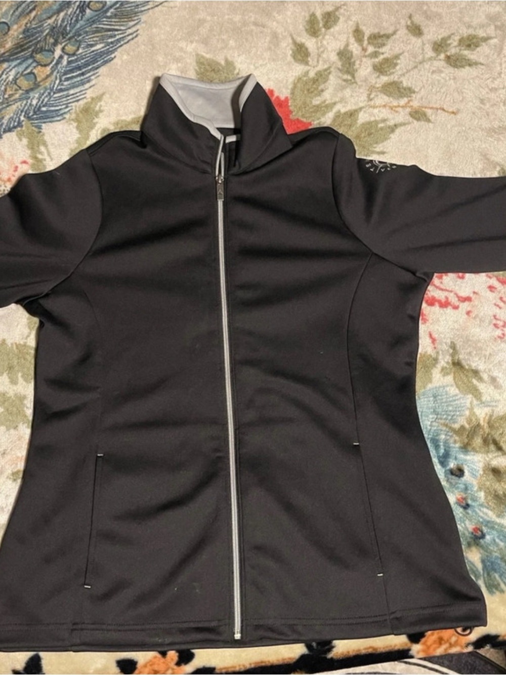 Antigua Black Full-Zip Utility Jacket with Contrast Trim
